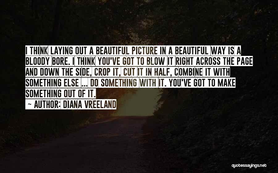 Diana Vreeland Quotes: I Think Laying Out A Beautiful Picture In A Beautiful Way Is A Bloody Bore. I Think You've Got To