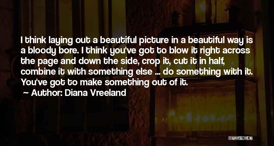 Diana Vreeland Quotes: I Think Laying Out A Beautiful Picture In A Beautiful Way Is A Bloody Bore. I Think You've Got To