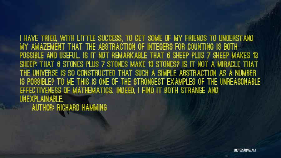 Richard Hamming Quotes: I Have Tried, With Little Success, To Get Some Of My Friends To Understand My Amazement That The Abstraction Of