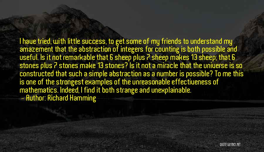 Richard Hamming Quotes: I Have Tried, With Little Success, To Get Some Of My Friends To Understand My Amazement That The Abstraction Of