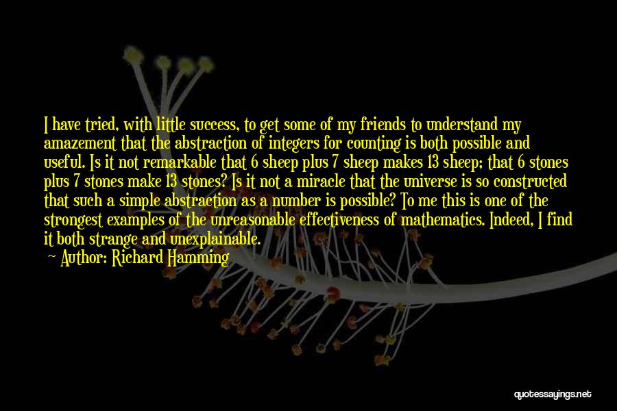 Richard Hamming Quotes: I Have Tried, With Little Success, To Get Some Of My Friends To Understand My Amazement That The Abstraction Of