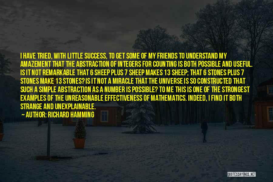 Richard Hamming Quotes: I Have Tried, With Little Success, To Get Some Of My Friends To Understand My Amazement That The Abstraction Of