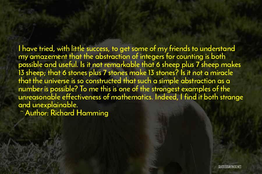 Richard Hamming Quotes: I Have Tried, With Little Success, To Get Some Of My Friends To Understand My Amazement That The Abstraction Of