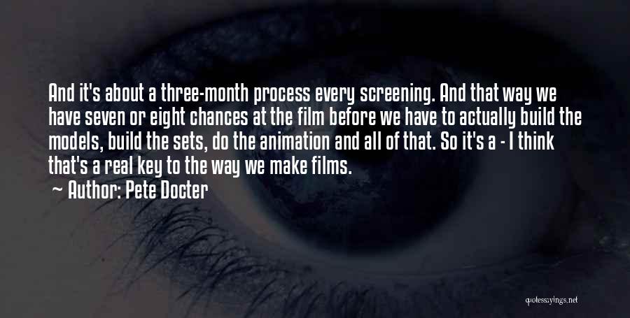 Pete Docter Quotes: And It's About A Three-month Process Every Screening. And That Way We Have Seven Or Eight Chances At The Film