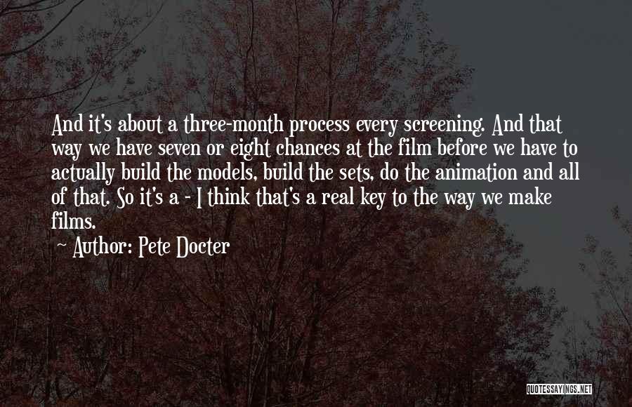 Pete Docter Quotes: And It's About A Three-month Process Every Screening. And That Way We Have Seven Or Eight Chances At The Film