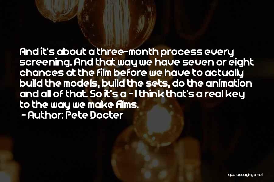 Pete Docter Quotes: And It's About A Three-month Process Every Screening. And That Way We Have Seven Or Eight Chances At The Film