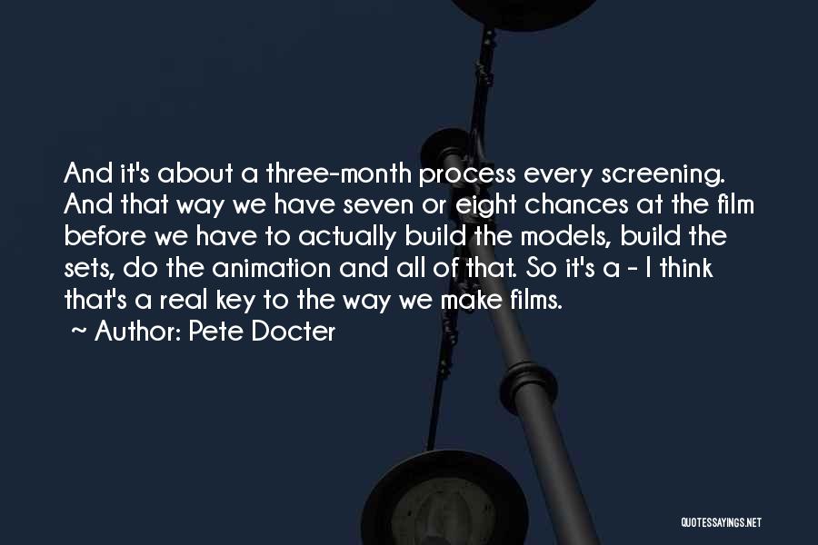 Pete Docter Quotes: And It's About A Three-month Process Every Screening. And That Way We Have Seven Or Eight Chances At The Film