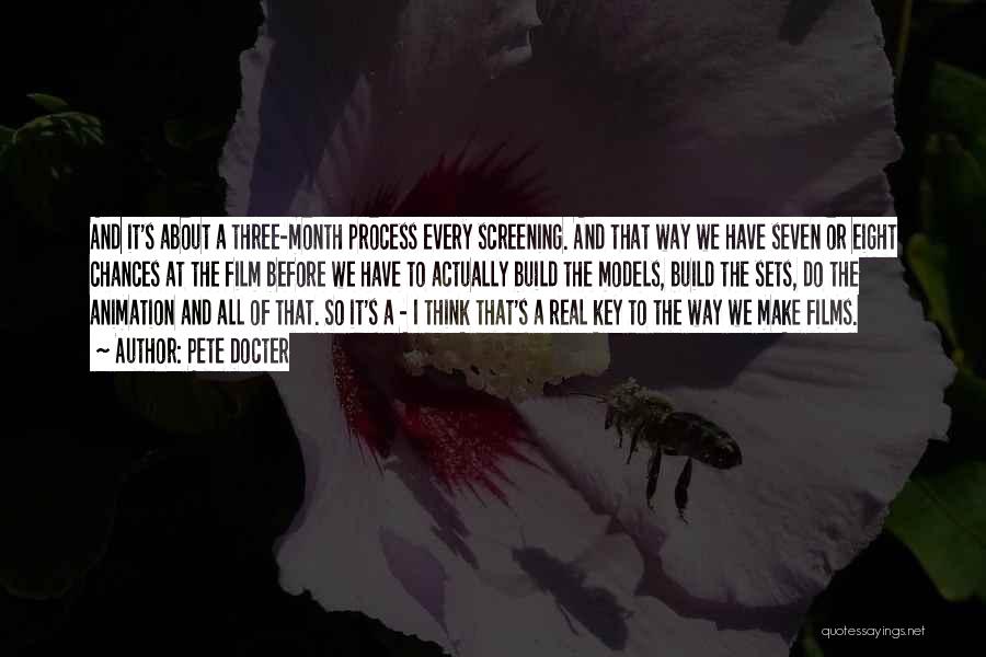 Pete Docter Quotes: And It's About A Three-month Process Every Screening. And That Way We Have Seven Or Eight Chances At The Film