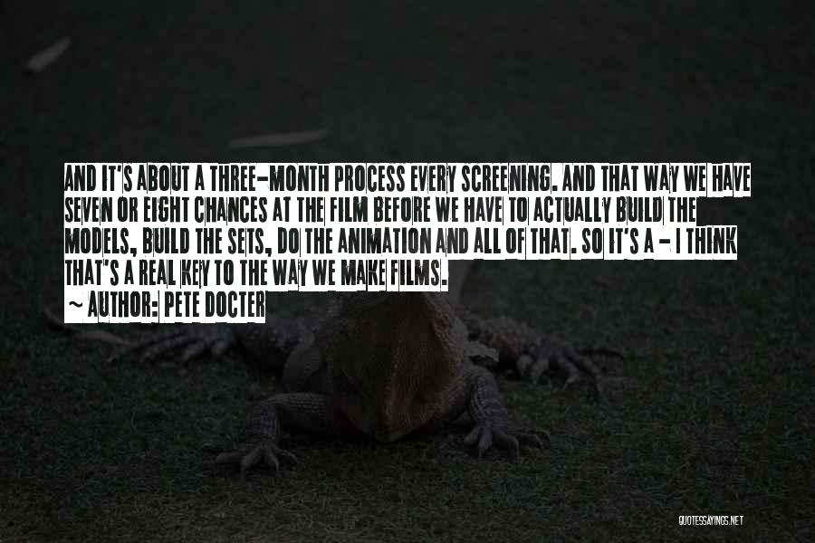 Pete Docter Quotes: And It's About A Three-month Process Every Screening. And That Way We Have Seven Or Eight Chances At The Film
