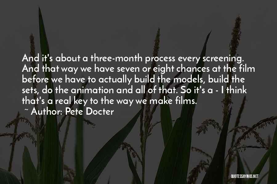 Pete Docter Quotes: And It's About A Three-month Process Every Screening. And That Way We Have Seven Or Eight Chances At The Film
