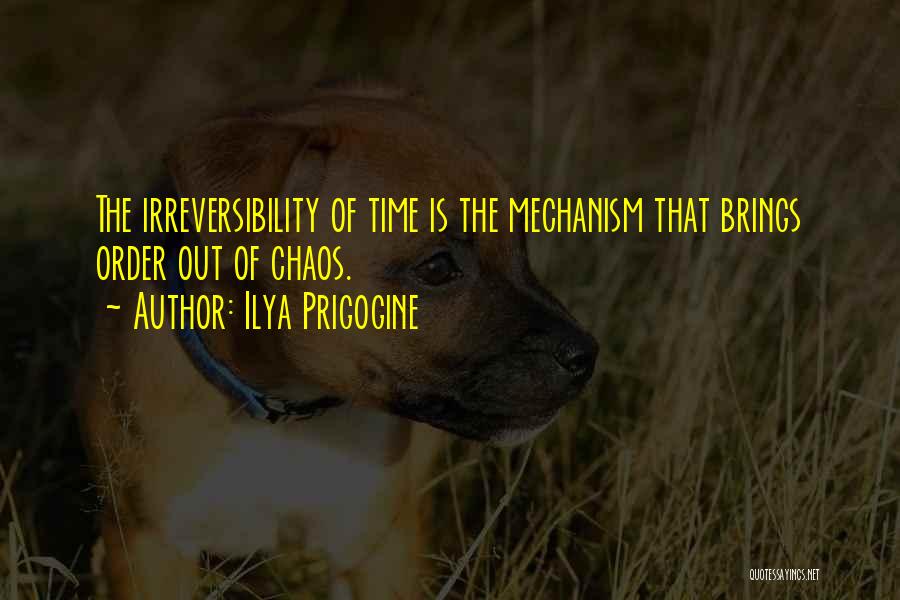 Ilya Prigogine Quotes: The Irreversibility Of Time Is The Mechanism That Brings Order Out Of Chaos.