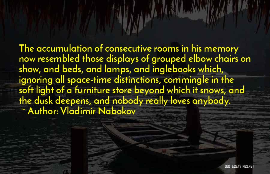 Vladimir Nabokov Quotes: The Accumulation Of Consecutive Rooms In His Memory Now Resembled Those Displays Of Grouped Elbow Chairs On Show, And Beds,