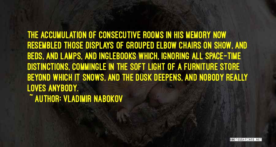 Vladimir Nabokov Quotes: The Accumulation Of Consecutive Rooms In His Memory Now Resembled Those Displays Of Grouped Elbow Chairs On Show, And Beds,