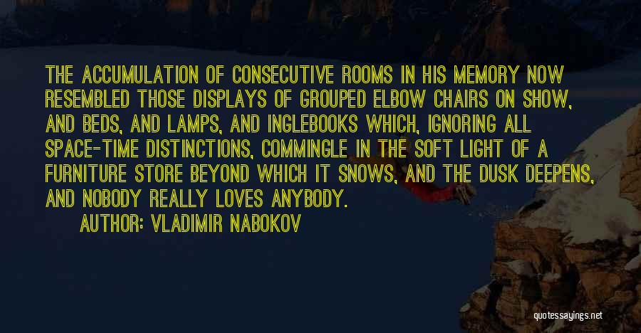 Vladimir Nabokov Quotes: The Accumulation Of Consecutive Rooms In His Memory Now Resembled Those Displays Of Grouped Elbow Chairs On Show, And Beds,