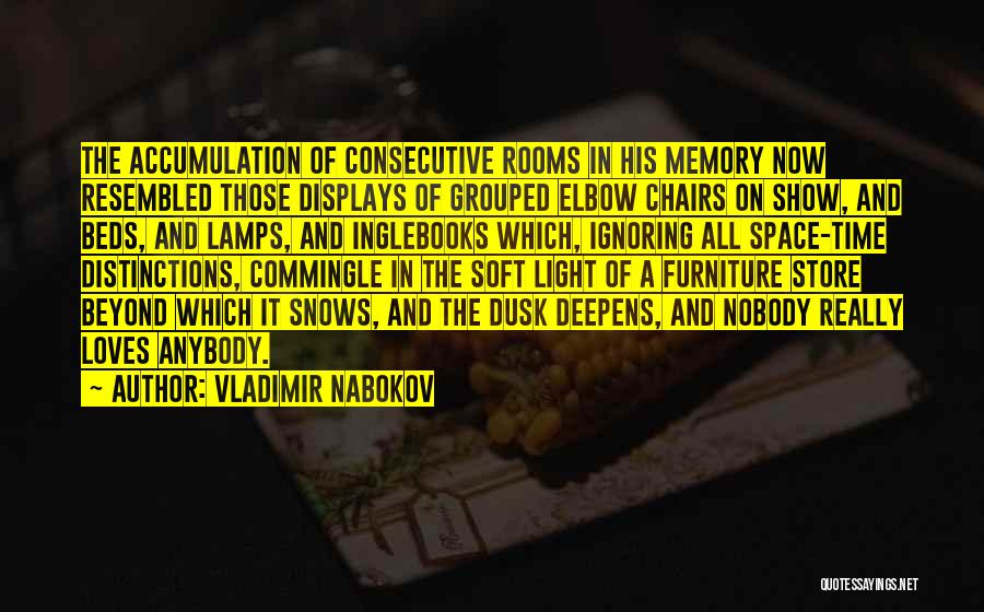 Vladimir Nabokov Quotes: The Accumulation Of Consecutive Rooms In His Memory Now Resembled Those Displays Of Grouped Elbow Chairs On Show, And Beds,