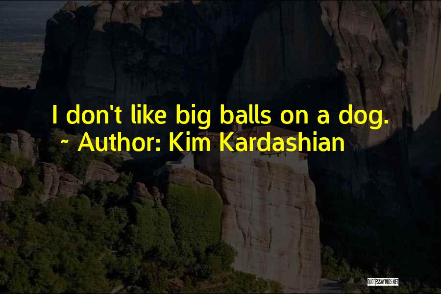 Kim Kardashian Quotes: I Don't Like Big Balls On A Dog.