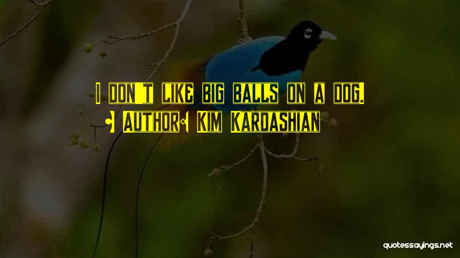 Kim Kardashian Quotes: I Don't Like Big Balls On A Dog.