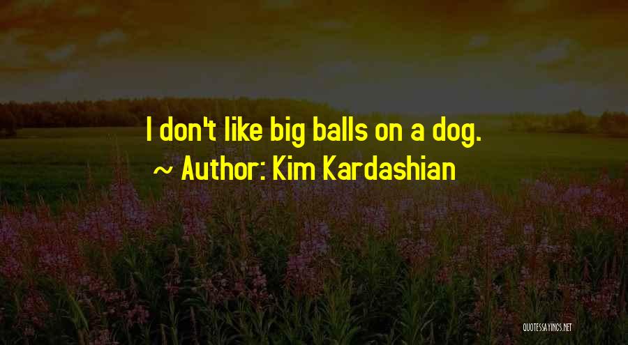 Kim Kardashian Quotes: I Don't Like Big Balls On A Dog.