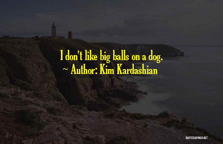 Kim Kardashian Quotes: I Don't Like Big Balls On A Dog.