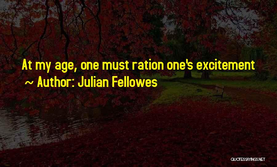 Julian Fellowes Quotes: At My Age, One Must Ration One's Excitement