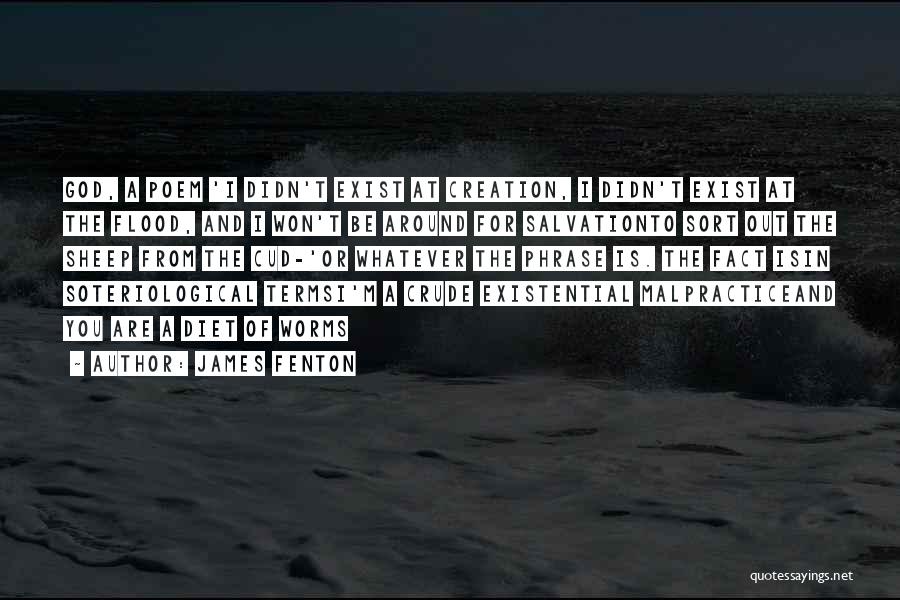 James Fenton Quotes: God, A Poem 'i Didn't Exist At Creation, I Didn't Exist At The Flood, And I Won't Be Around For