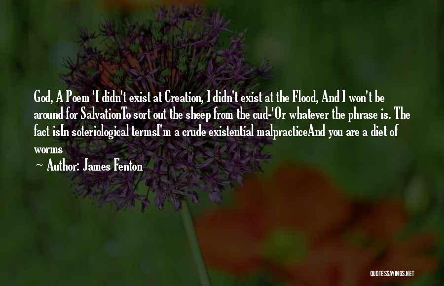 James Fenton Quotes: God, A Poem 'i Didn't Exist At Creation, I Didn't Exist At The Flood, And I Won't Be Around For