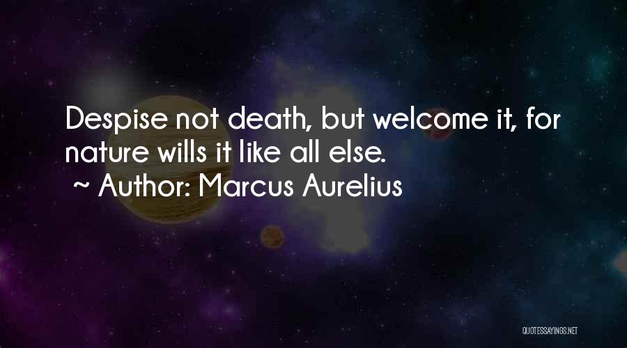 Marcus Aurelius Quotes: Despise Not Death, But Welcome It, For Nature Wills It Like All Else.