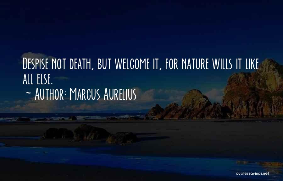 Marcus Aurelius Quotes: Despise Not Death, But Welcome It, For Nature Wills It Like All Else.
