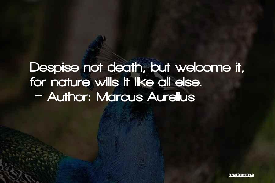 Marcus Aurelius Quotes: Despise Not Death, But Welcome It, For Nature Wills It Like All Else.