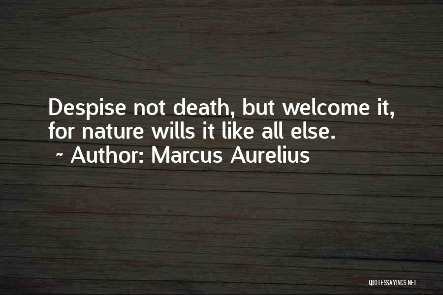 Marcus Aurelius Quotes: Despise Not Death, But Welcome It, For Nature Wills It Like All Else.