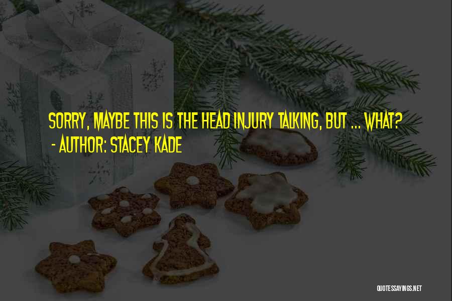 Stacey Kade Quotes: Sorry, Maybe This Is The Head Injury Talking, But ... What?