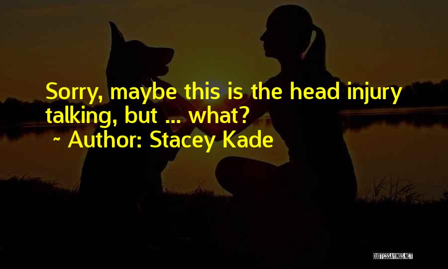 Stacey Kade Quotes: Sorry, Maybe This Is The Head Injury Talking, But ... What?