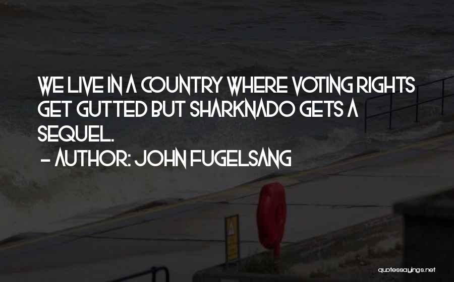 John Fugelsang Quotes: We Live In A Country Where Voting Rights Get Gutted But Sharknado Gets A Sequel.