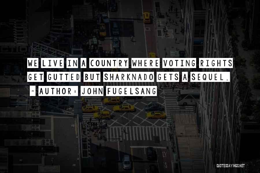 John Fugelsang Quotes: We Live In A Country Where Voting Rights Get Gutted But Sharknado Gets A Sequel.