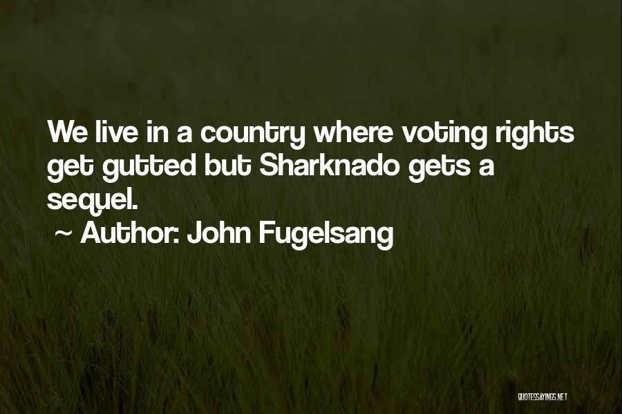John Fugelsang Quotes: We Live In A Country Where Voting Rights Get Gutted But Sharknado Gets A Sequel.