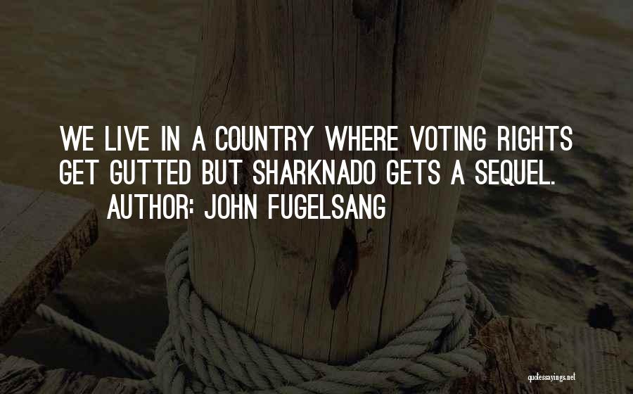 John Fugelsang Quotes: We Live In A Country Where Voting Rights Get Gutted But Sharknado Gets A Sequel.