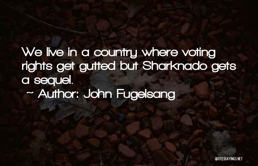 John Fugelsang Quotes: We Live In A Country Where Voting Rights Get Gutted But Sharknado Gets A Sequel.