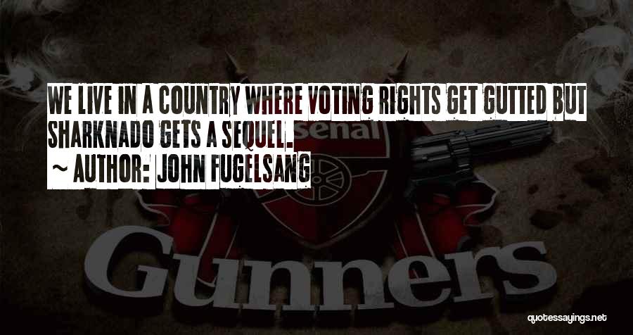 John Fugelsang Quotes: We Live In A Country Where Voting Rights Get Gutted But Sharknado Gets A Sequel.