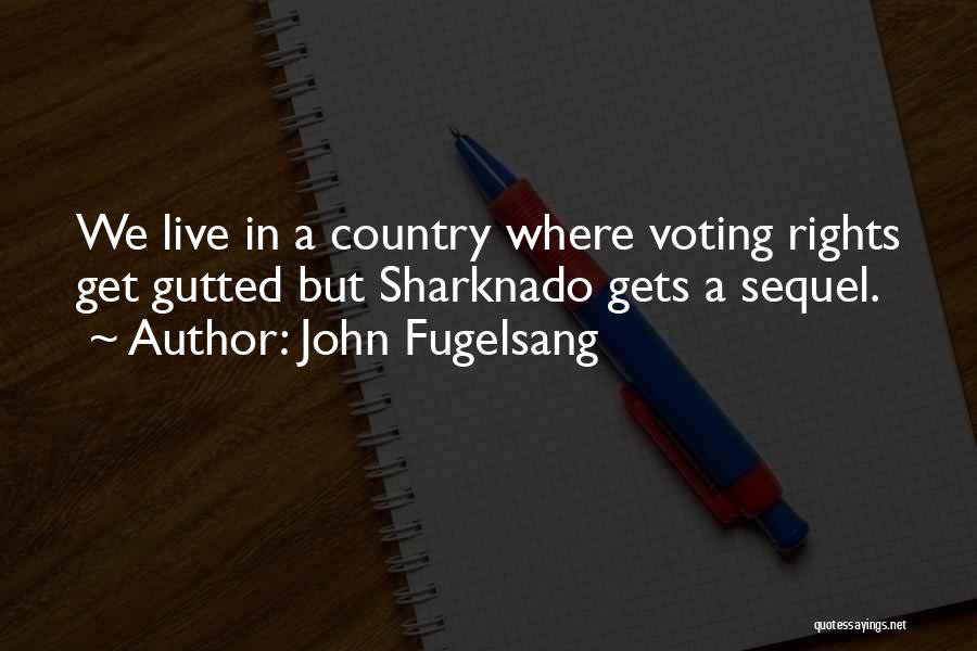 John Fugelsang Quotes: We Live In A Country Where Voting Rights Get Gutted But Sharknado Gets A Sequel.