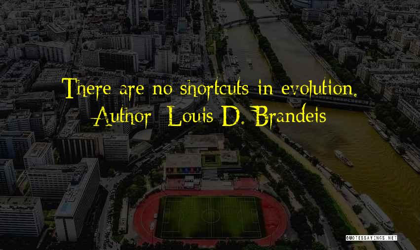 Louis D. Brandeis Quotes: There Are No Shortcuts In Evolution.