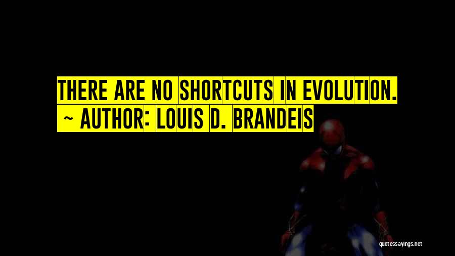 Louis D. Brandeis Quotes: There Are No Shortcuts In Evolution.