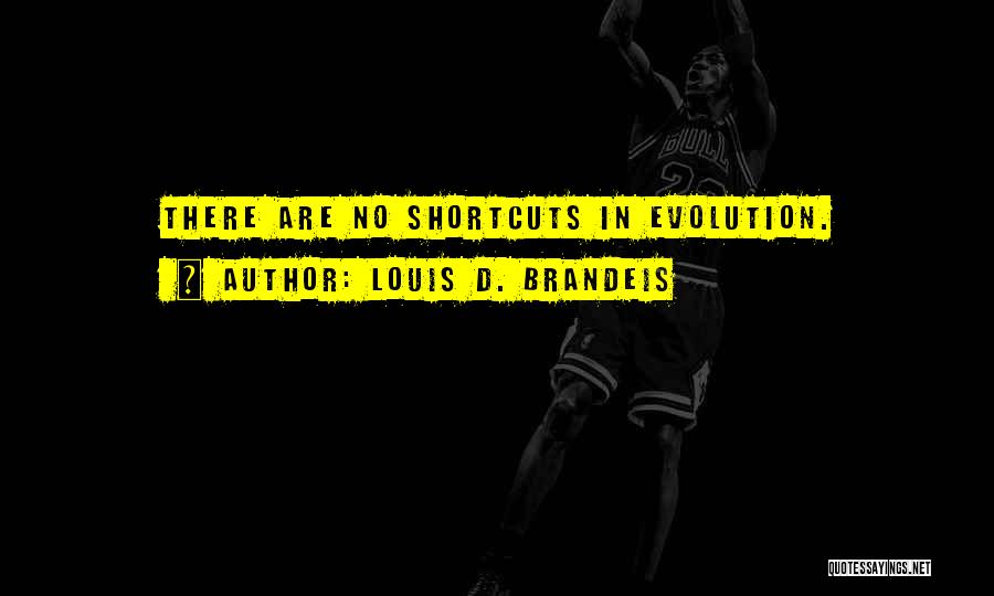 Louis D. Brandeis Quotes: There Are No Shortcuts In Evolution.