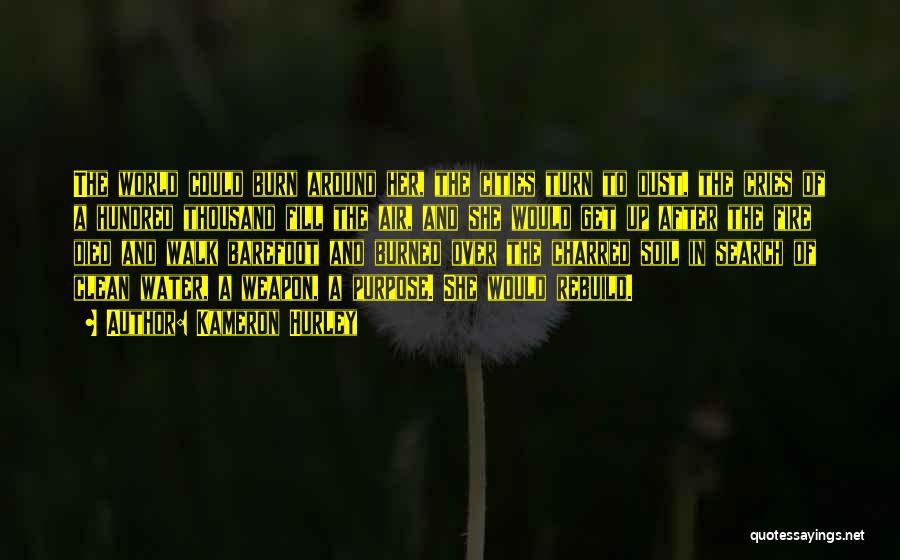 Kameron Hurley Quotes: The World Could Burn Around Her, The Cities Turn To Dust, The Cries Of A Hundred Thousand Fill The Air,