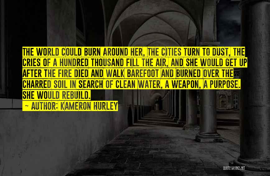Kameron Hurley Quotes: The World Could Burn Around Her, The Cities Turn To Dust, The Cries Of A Hundred Thousand Fill The Air,
