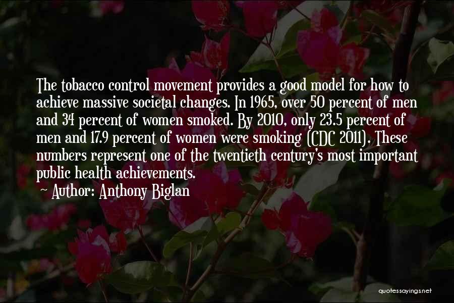 Anthony Biglan Quotes: The Tobacco Control Movement Provides A Good Model For How To Achieve Massive Societal Changes. In 1965, Over 50 Percent