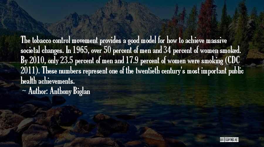 Anthony Biglan Quotes: The Tobacco Control Movement Provides A Good Model For How To Achieve Massive Societal Changes. In 1965, Over 50 Percent