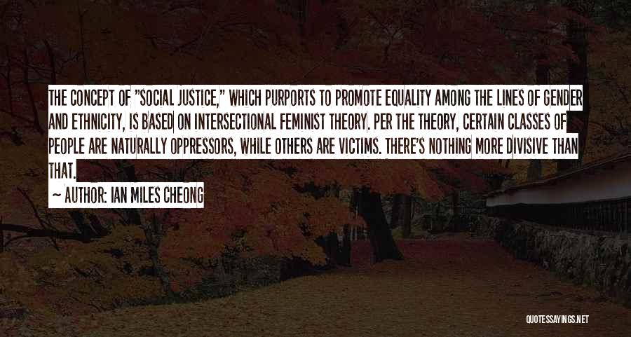 Ian Miles Cheong Quotes: The Concept Of Social Justice, Which Purports To Promote Equality Among The Lines Of Gender And Ethnicity, Is Based On