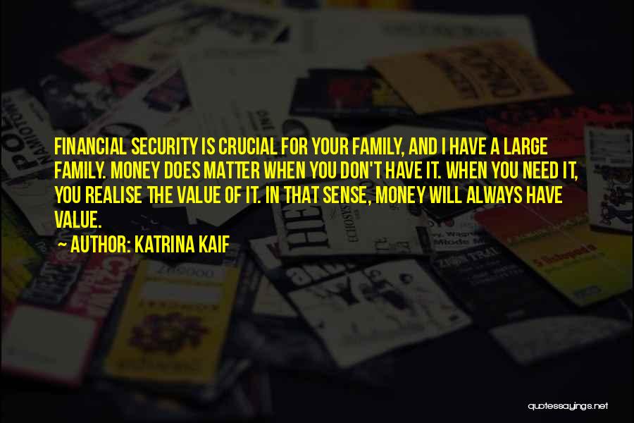 Katrina Kaif Quotes: Financial Security Is Crucial For Your Family, And I Have A Large Family. Money Does Matter When You Don't Have