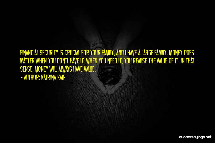 Katrina Kaif Quotes: Financial Security Is Crucial For Your Family, And I Have A Large Family. Money Does Matter When You Don't Have