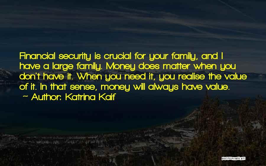 Katrina Kaif Quotes: Financial Security Is Crucial For Your Family, And I Have A Large Family. Money Does Matter When You Don't Have